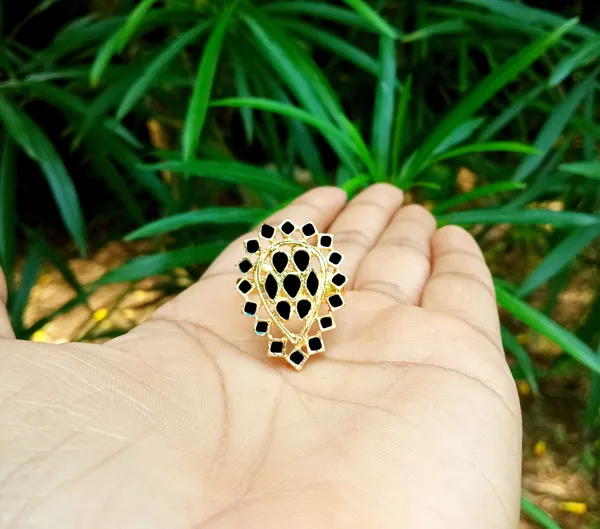 Assamese_Traditional_Copper_Gold_Plated_Black_Minakari_Finger-Ring_For_Girls_&_Women